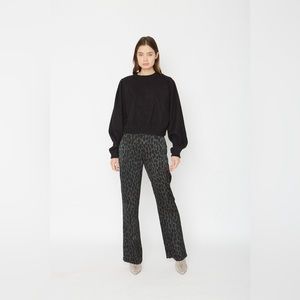 Brand new Caballero Cyan silky flowy olive green animal dot pants size XS.